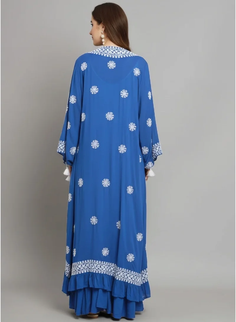 Alaya Hand Embroidered Chikankari Modal Kaftan-AL3605